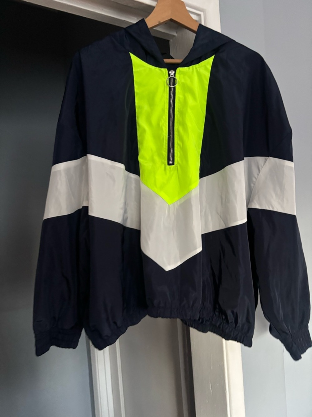 Fashion Nova Windbreaker Jacket with Neon Yellow & White Shorts 3x